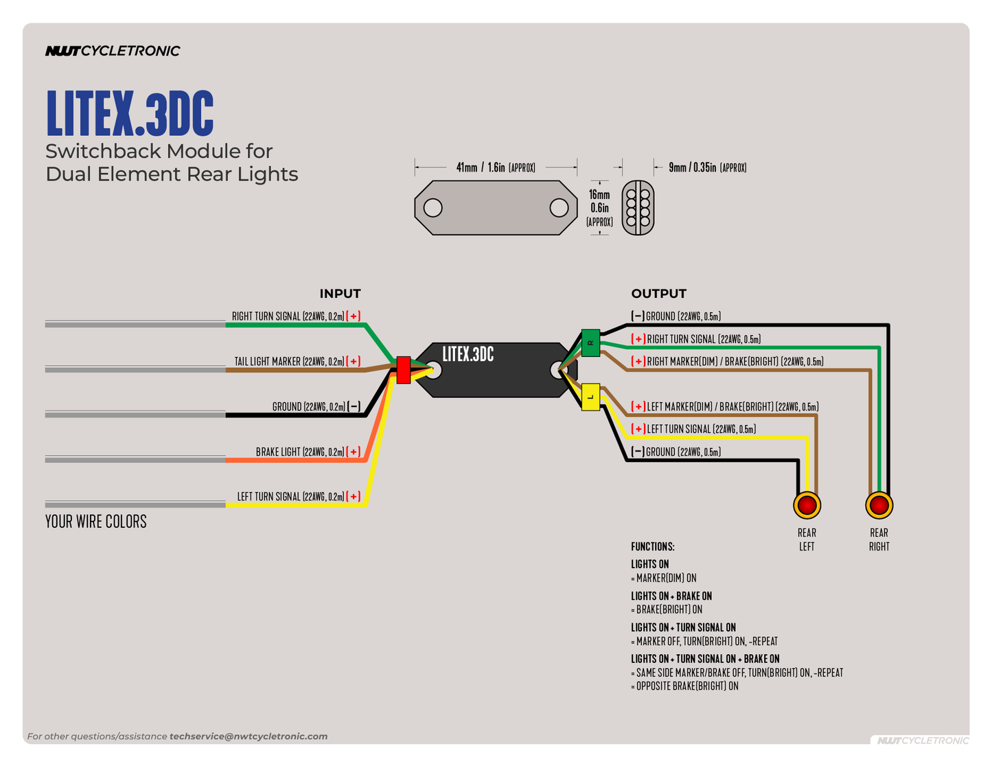 LEDX.S20YR Integrated Turn/Tail/Brake